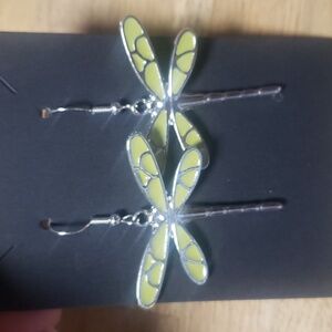 Yellow dragonfly earrings